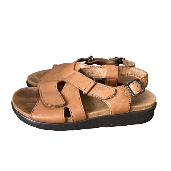 SAS Tripad Comfort Brown Leather Slingback Buckle Sandals Women’s Size US 8 M - Picture 4 of 9